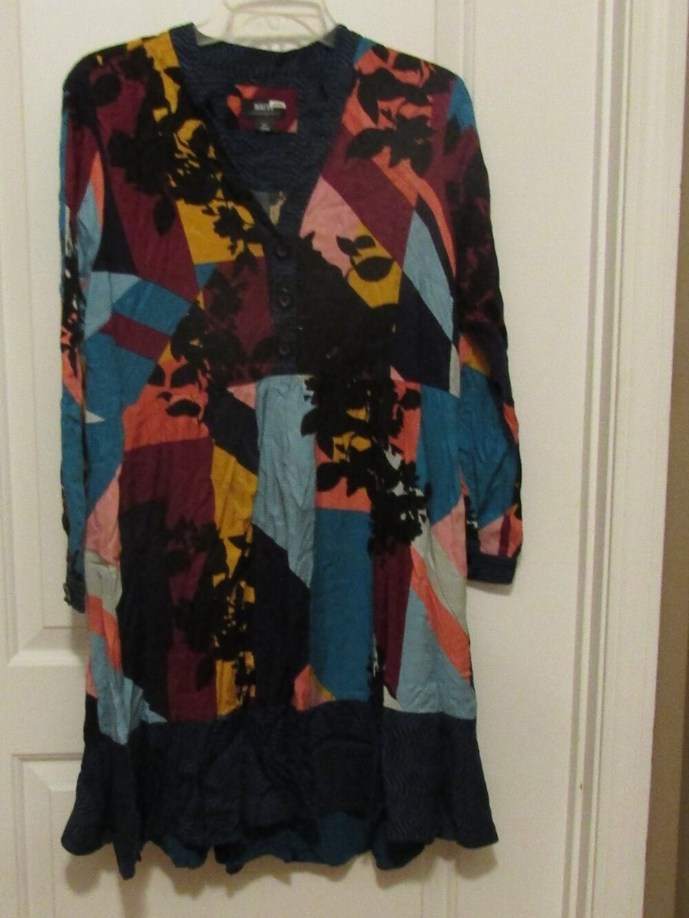 MAEVE ANTHROPOLOGIE Abstract Colorblock Geometric Pattern DRESS SZ MP Like New